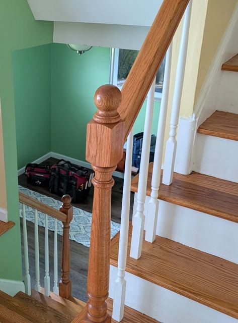 Built-In Desk & Oak Staircase — After