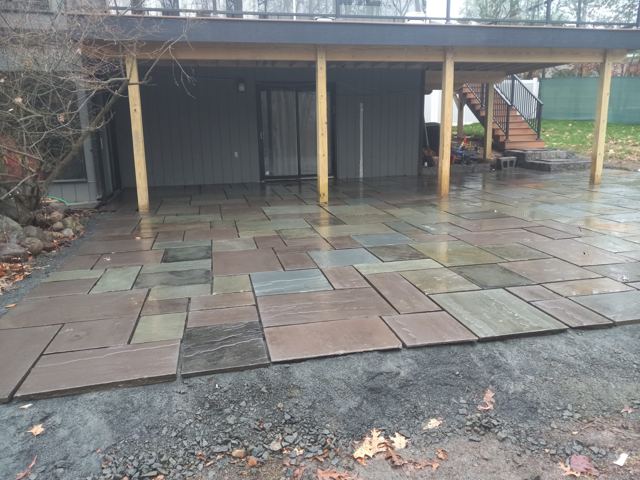 Flagstone Patio Under Deck — After