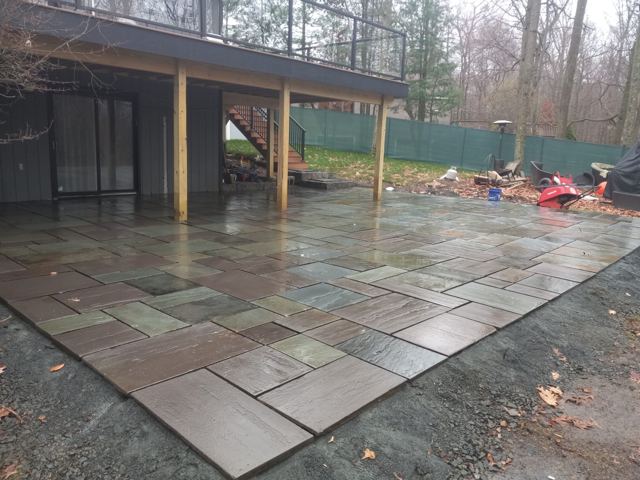 Flagstone Patio Under Deck — After