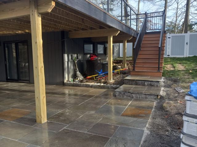 Flagstone Patio Under Deck — After