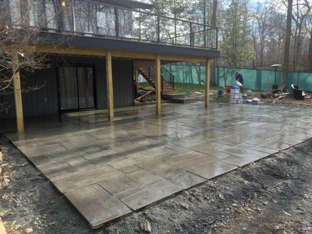 Flagstone Patio Under Deck — After