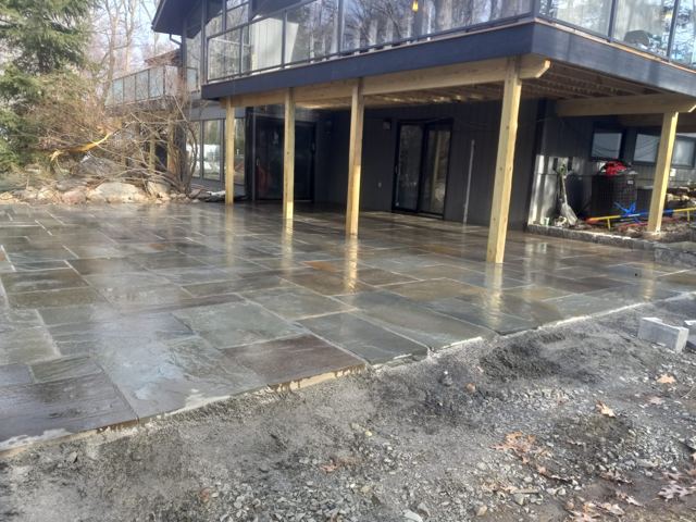 Flagstone Patio Under Deck — After