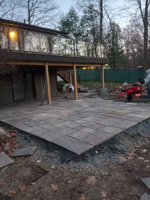 Flagstone Patio Under Deck — During