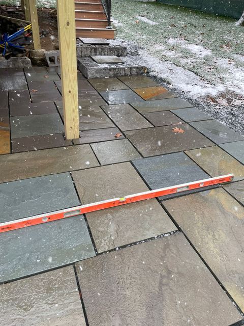 Flagstone Patio Under Deck — During