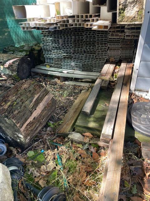 Flagstone Patio Under Deck — Before
