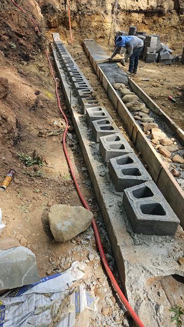 Granite Retaining Wall & Pool Pavers — During