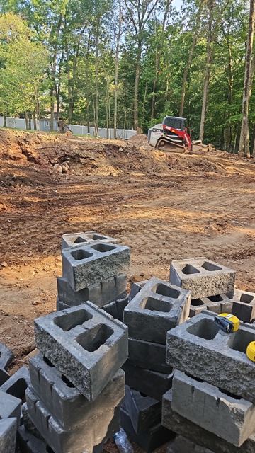 Granite Retaining Wall & Pool Pavers — During