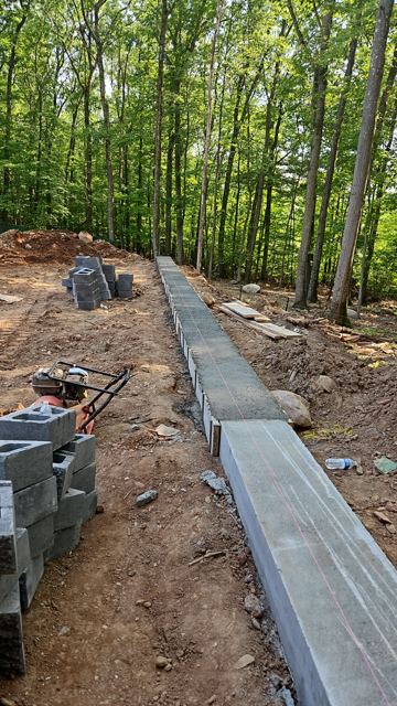 Granite Retaining Wall & Pool Pavers — During