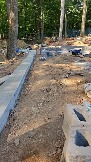 Granite Retaining Wall & Pool Pavers — During
