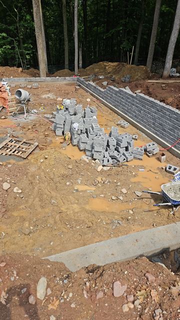 Granite Retaining Wall & Pool Pavers — During
