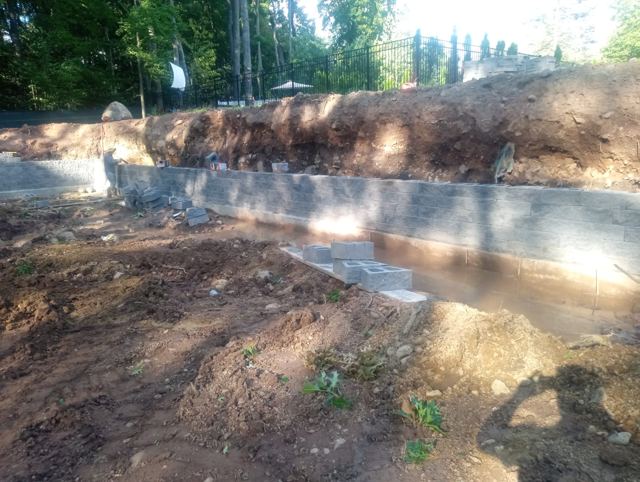 Granite Retaining Wall & Pool Pavers — During