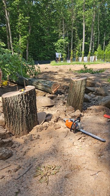 Granite Retaining Wall & Pool Pavers — Before